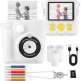 AORILE Kindercamera met Direct Print, 1080P HD, 32GB SD - Wit (33% korting)