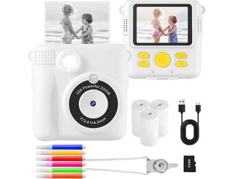 AORILE Kindercamera met Direct Print, 1080P HD, 32GB SD - Wit (33% korting)