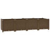 Verhoogde plantenbak 160x40x38 cm bruin Polypropyleen - 34% Korting