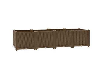 Verhoogde plantenbak 160x40x38 cm bruin Polypropyleen - 34% Korting