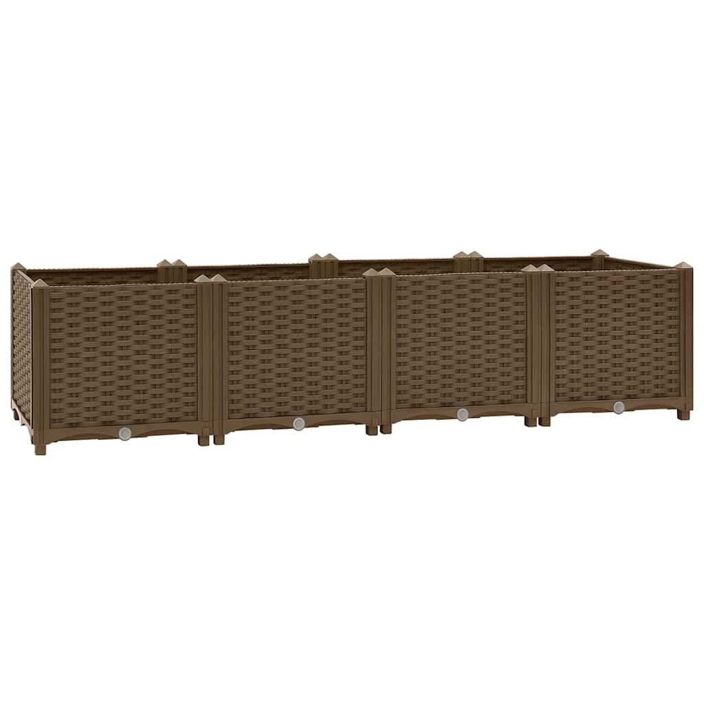 Verhoogde plantenbak 160x40x38 cm bruin Polypropyleen - 34% Korting