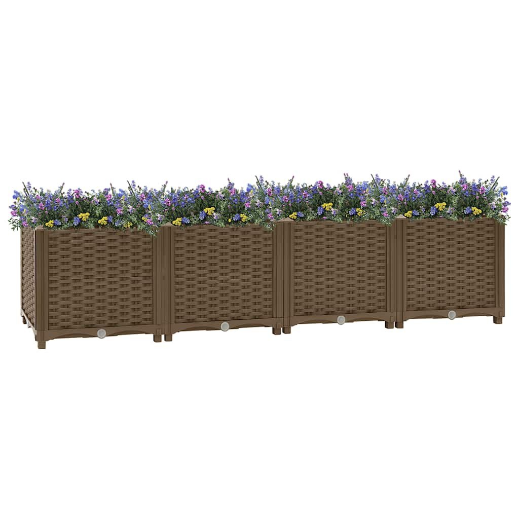 Verhoogde plantenbak 160x40x38 cm bruin Polypropyleen - 34% Korting