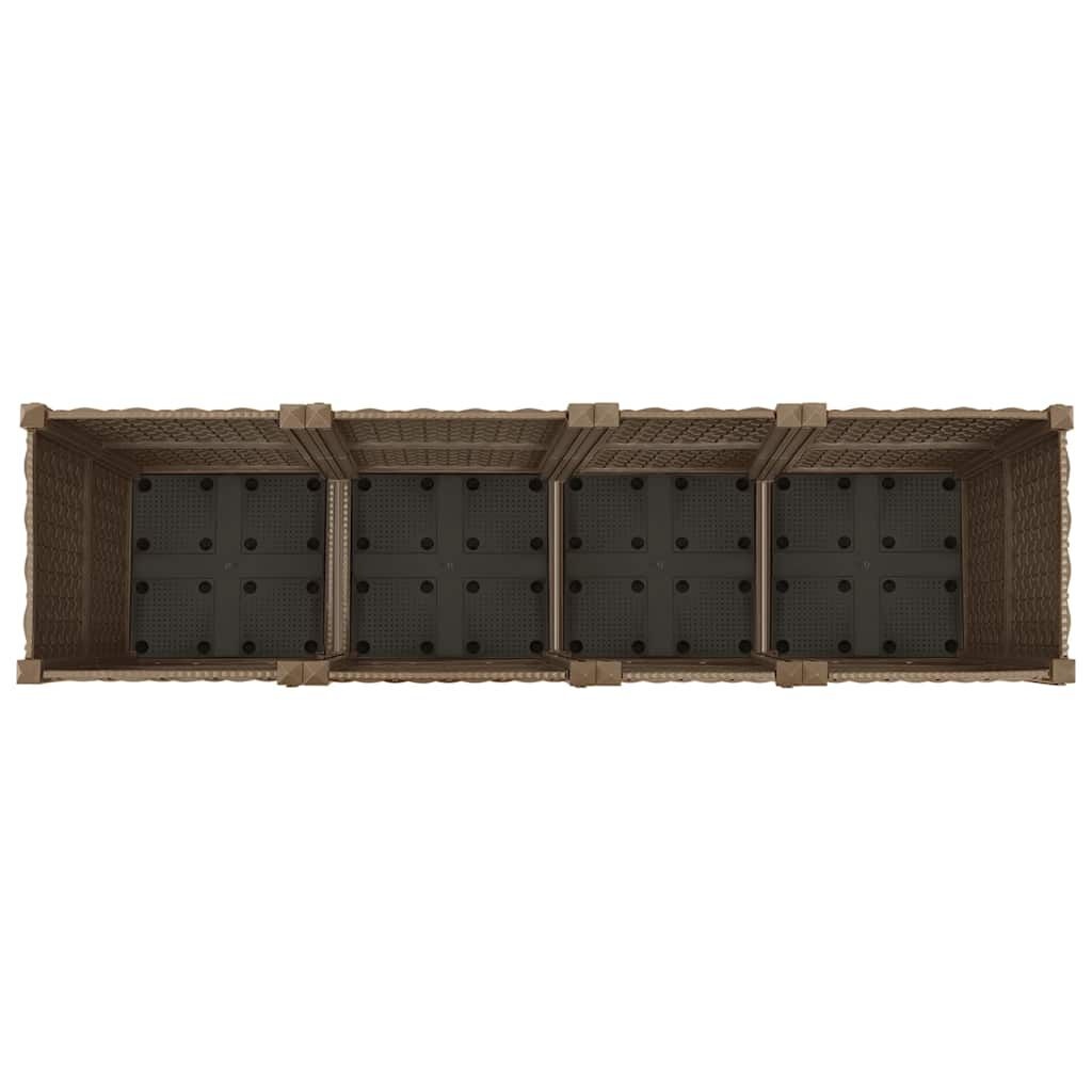 Verhoogde plantenbak 160x40x38 cm bruin Polypropyleen - 34% Korting