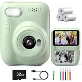 Gofunly Kinder Instant Camera Groen - 14MP - 32GB + Printpapier - 34% Korting