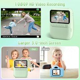 Gofunly Kinder Instant Camera Groen - 14MP - 32GB + Printpapier - 34% Korting