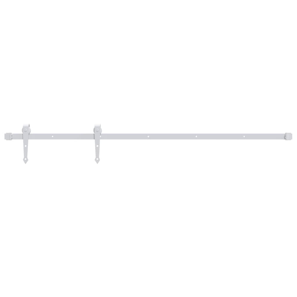 vidaXL Schuifdeurbeslag Set 183 cm Staal Wit - 34% Korting
