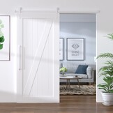 vidaXL Schuifdeurbeslag Set 183 cm Staal Wit - 34% Korting