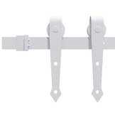 vidaXL Schuifdeurbeslag Set 183 cm Staal Wit - 34% Korting