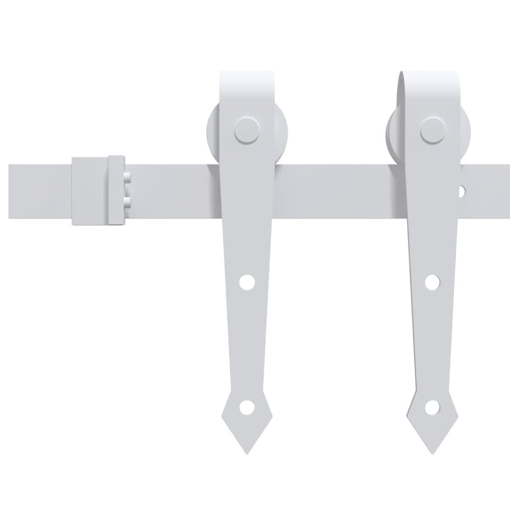vidaXL Schuifdeurbeslag Set 183 cm Staal Wit - 34% Korting