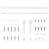 vidaXL Schuifdeurbeslag Set 183 cm Staal Wit - 34% Korting