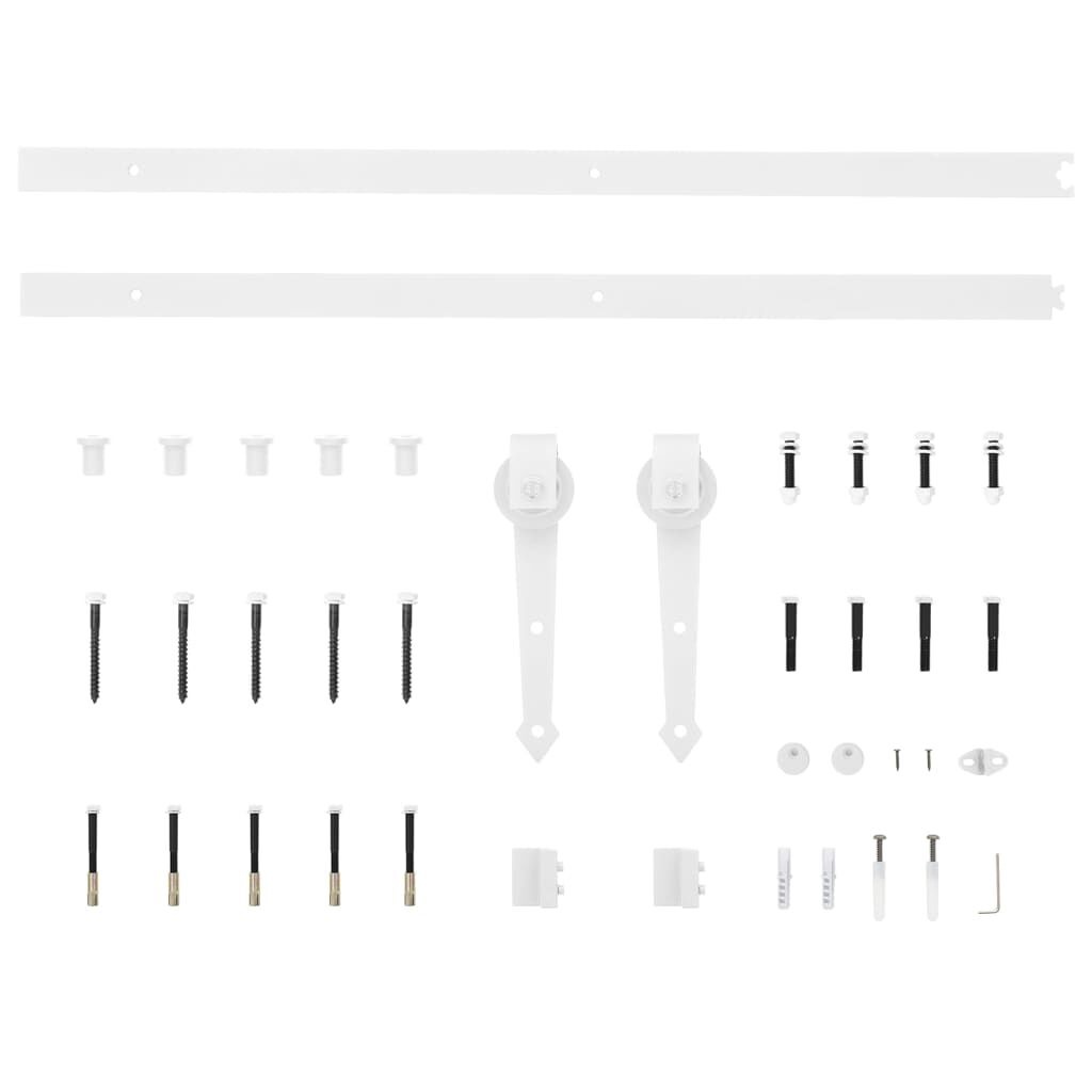 vidaXL Schuifdeurbeslag Set 183 cm Staal Wit - 34% Korting
