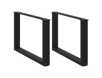 vidaXL U-vormige Salontafelpoten Staal Zwart 70x43 cm - 2 stuks (34% korting)