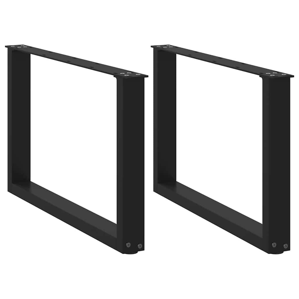 vidaXL U-vormige Salontafelpoten Staal Zwart 70x43 cm - 2 stuks (34% korting)