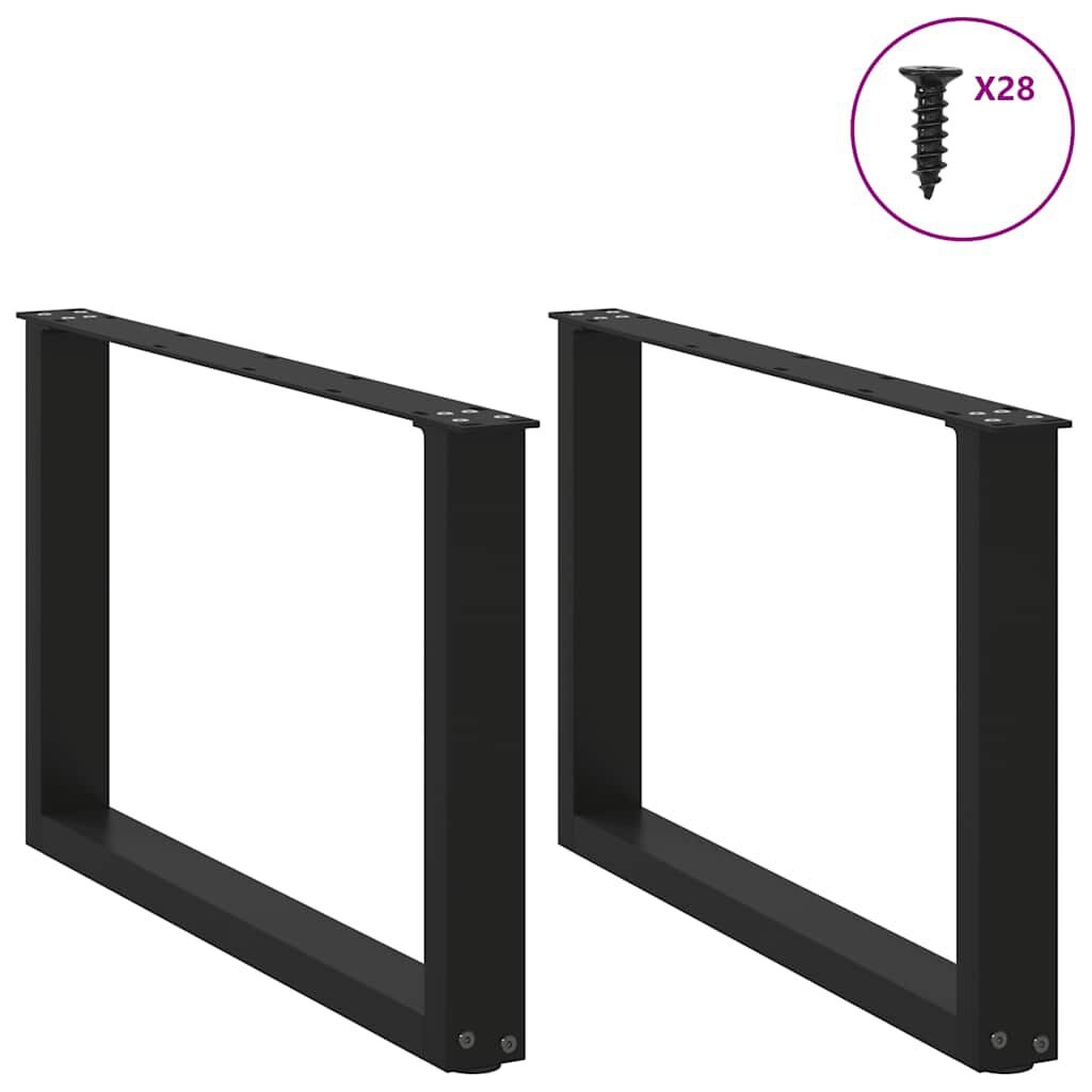 vidaXL U-vormige Salontafelpoten Staal Zwart 70x43 cm - 2 stuks (34% korting)