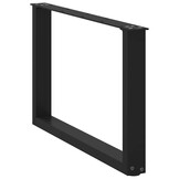 vidaXL U-vormige Salontafelpoten Staal Zwart 70x43 cm - 2 stuks (34% korting)