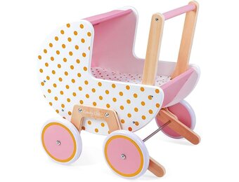 Janod Houten Poppenwagen Roze - 34% Korting - 41,7 x 31,6 x 46 cm
