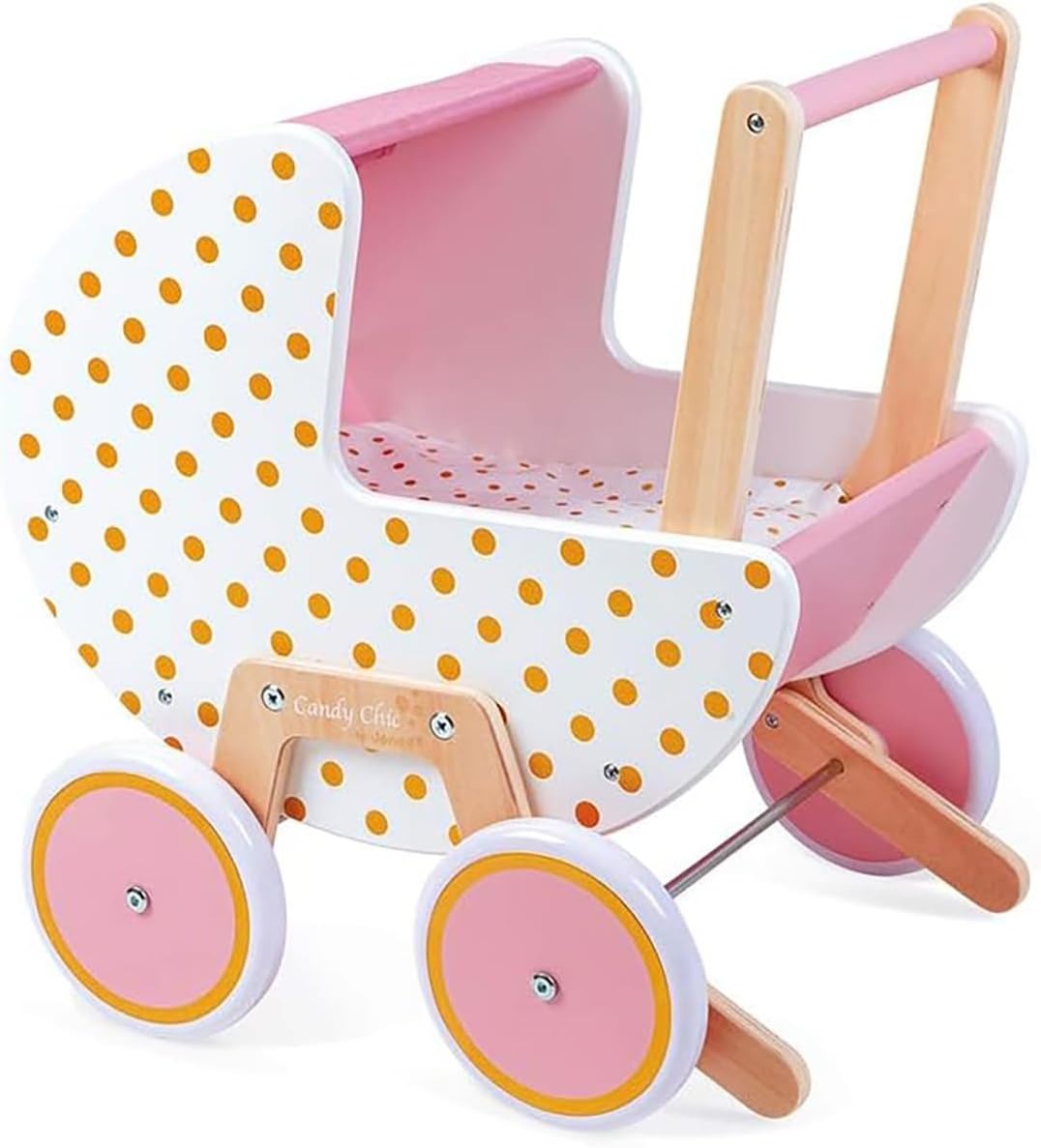 Janod Houten Poppenwagen Roze - 34% Korting - 41,7 x 31,6 x 46 cm