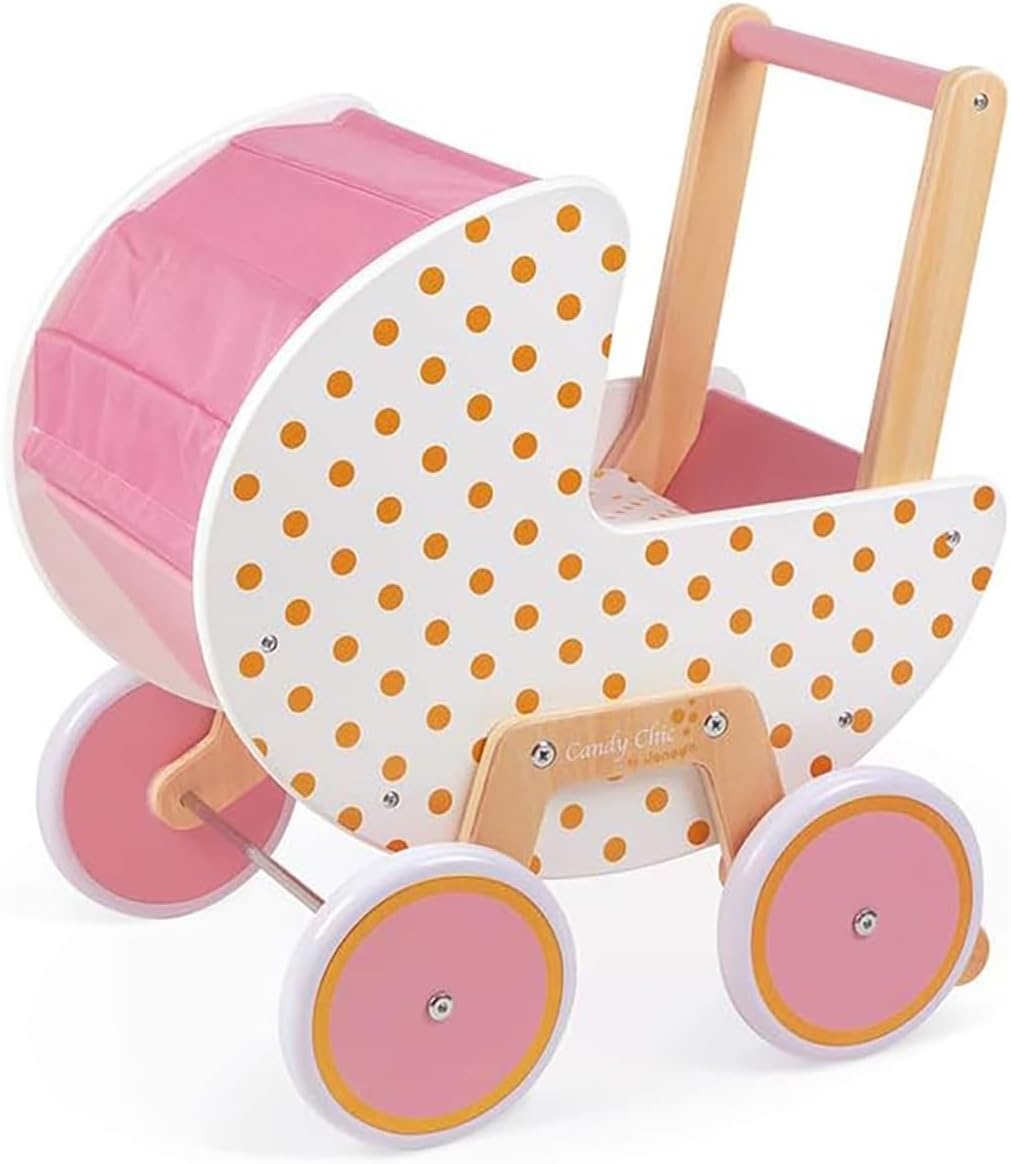 Janod Houten Poppenwagen Roze - 34% Korting - 41,7 x 31,6 x 46 cm