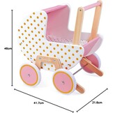 Janod Houten Poppenwagen Roze - 34% Korting - 41,7 x 31,6 x 46 cm