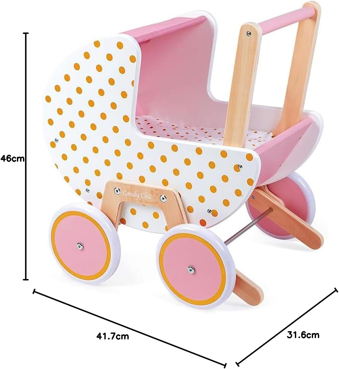 Janod Houten Poppenwagen Roze - 34% Korting - 41,7 x 31,6 x 46 cm