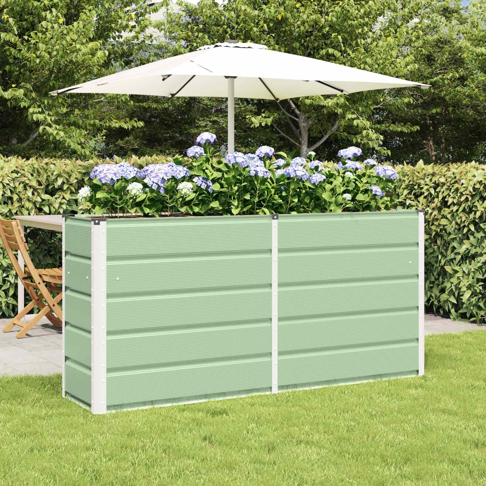 Plantenbak Staal Groen 160x40x75cm - 34% Korting