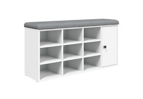 vidaXL Schoenenbank 102x32x50 cm bewerkt hout wit 67% korting