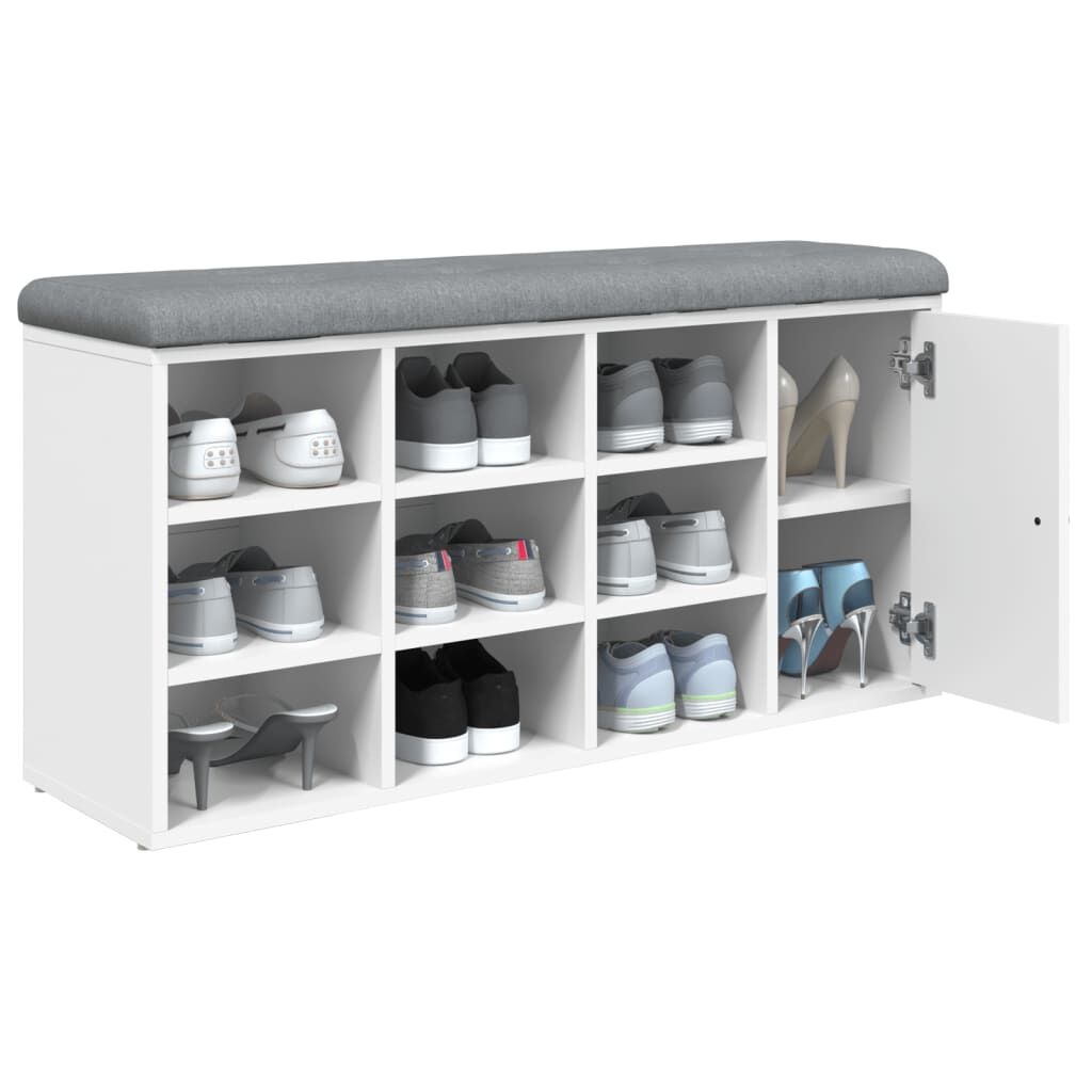 VidaXL Schoenenbank 102cm Wit - 59% Korting