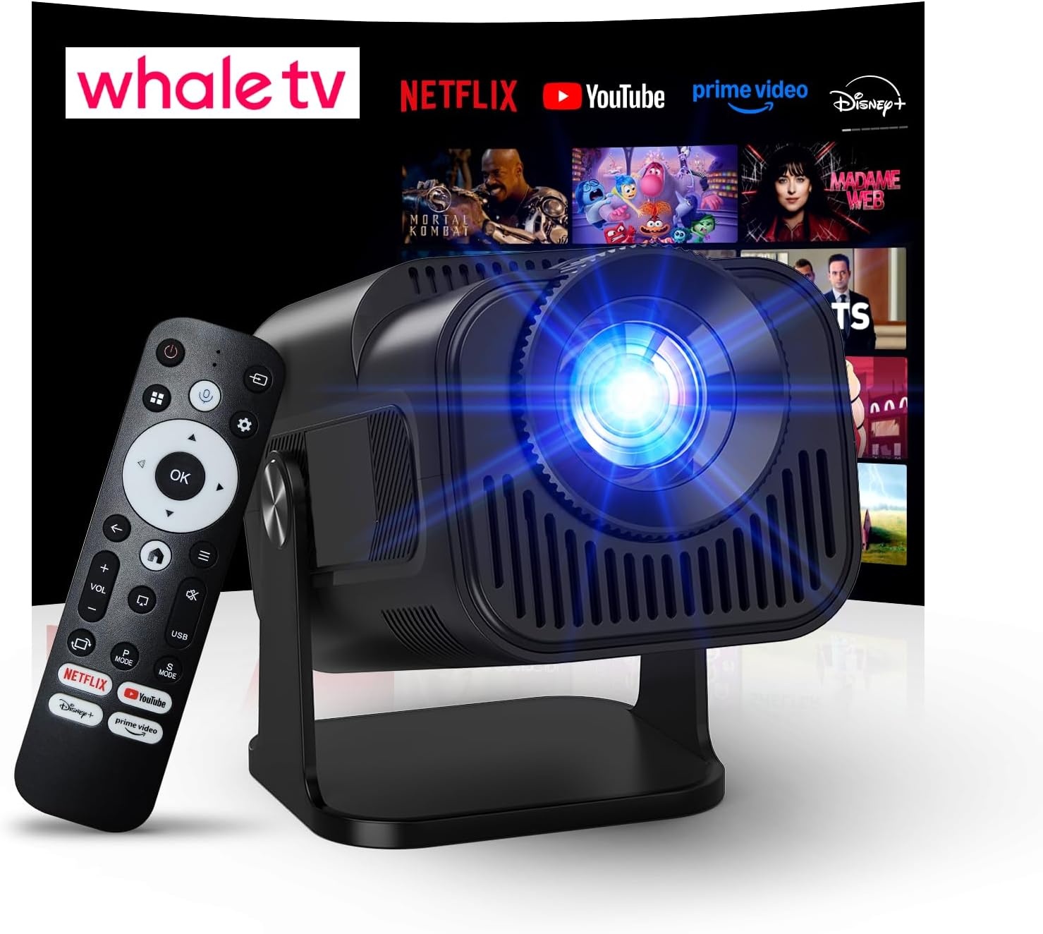 Gaimoo GM600 NTV Mini Beamer - 4K Projector met Netflix, 800 ANSI Lumen - Wit - 59% korting