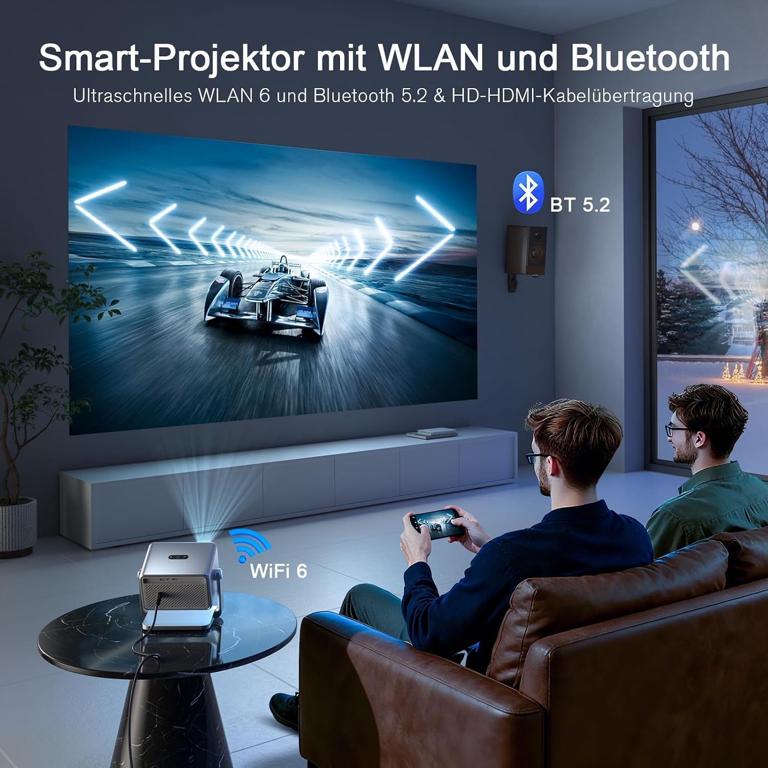 4K Smart Projector met WiFi 6 & Bluetooth 5.2 - 35% Korting