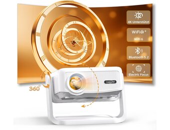 Mini Beamer 4K 1080P Wit met Elektrische Focus & Wifi 6 - 35% Korting