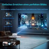 Mini Beamer 4K 1080P Wit met Elektrische Focus & Wifi 6 - 35% Korting