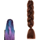 Gevlochten Haarextensie Bruin Lang Kunsthaar Dames 60cm - 79% Korting