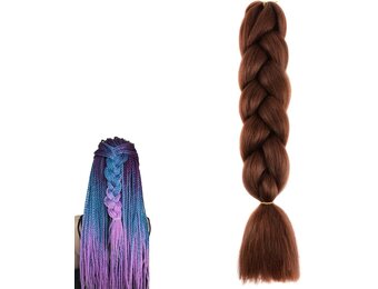 Gevlochten Haarextensie Bruin Lang Kunsthaar Dames 60cm - 79% Korting
