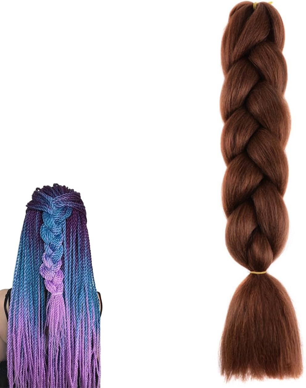 Gevlochten Haarextensie Bruin Lang Kunsthaar Dames 60cm - 79% Korting
