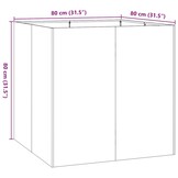 Plantenbak Staal Wit 80x80x80 cm - 35% Korting