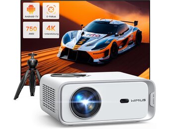 WiMiUS P63 Full HD Projector Wit - Android TV & Auto-Focus met 35% Korting