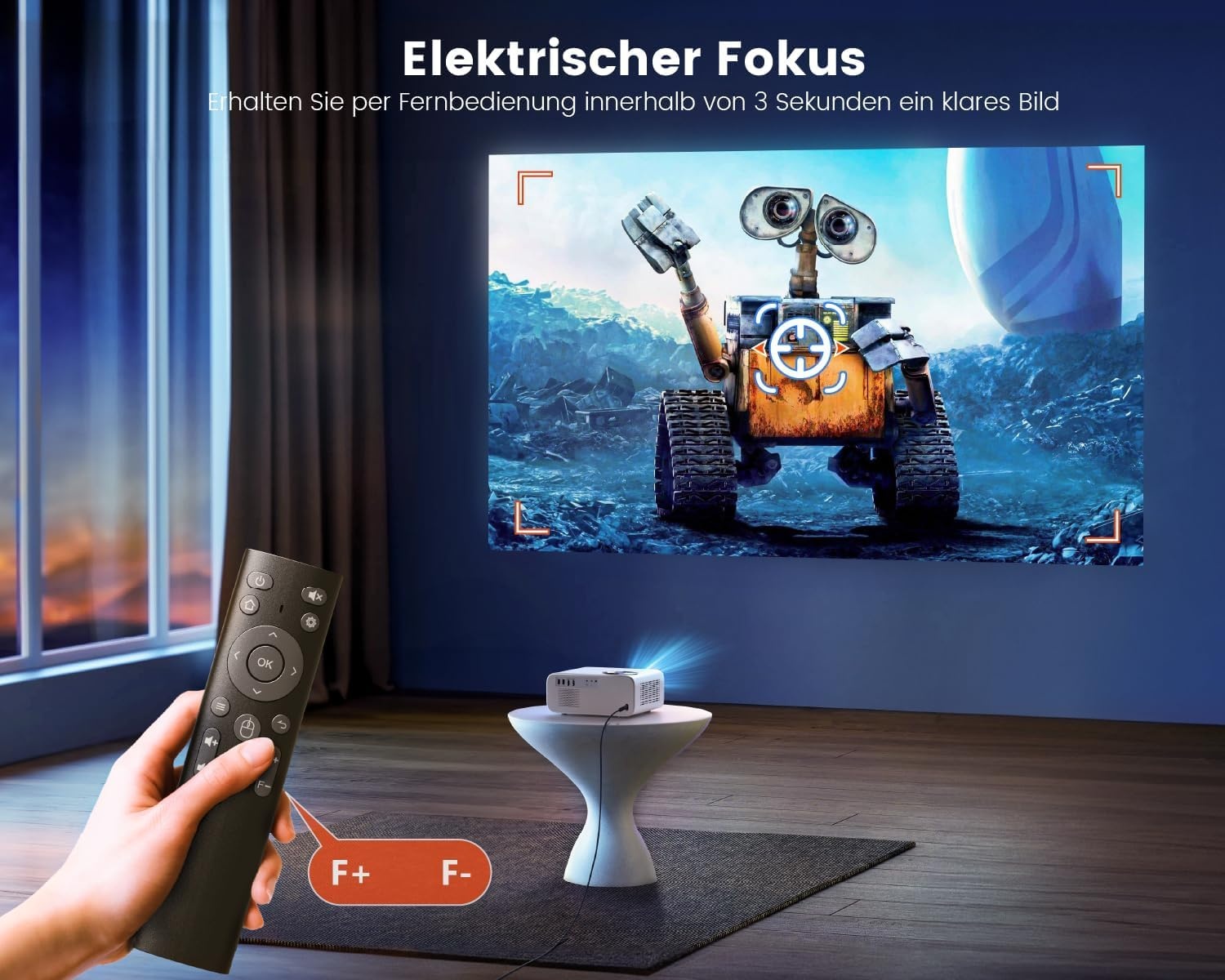 WiMiUS P63 Full HD Projector Wit - Android TV & Auto-Focus met 35% Korting