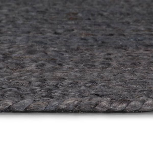 Rond Jute Vloerkleed Handgemaakt Donkergrijs 210 cm - 35% Korting