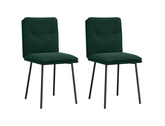 VidaXL Eetkamerstoelen Fluweel Donkergroen (2 stuks) - 34% Korting