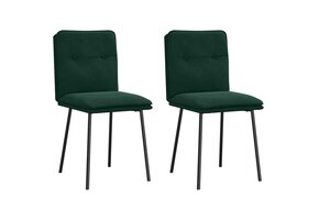 vidaXL Eetkamerstoelen 2 st fluweel donkergroen