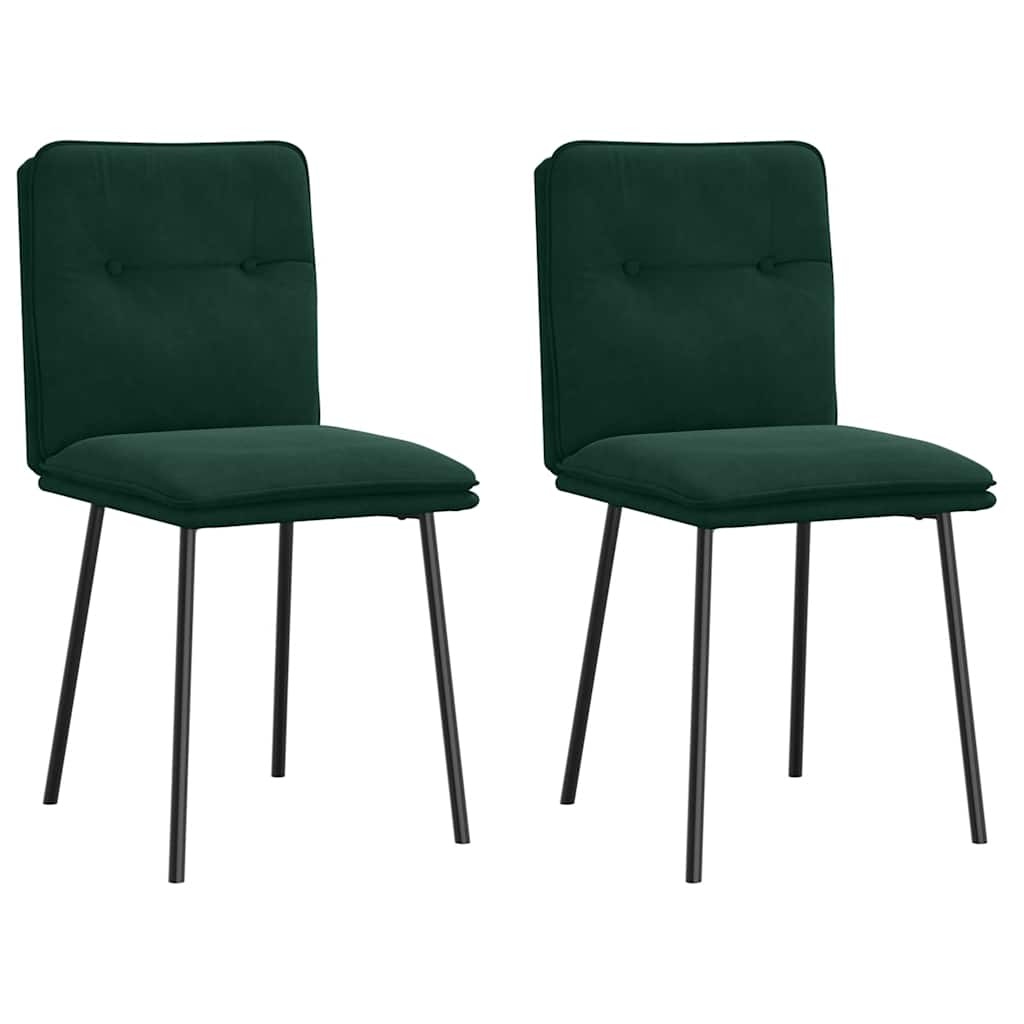 Eetkamerstoelen Fluweel Donkergroen (2 stuks) - 34% Korting