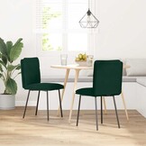 Eetkamerstoelen Fluweel Donkergroen (2 stuks) - 34% Korting
