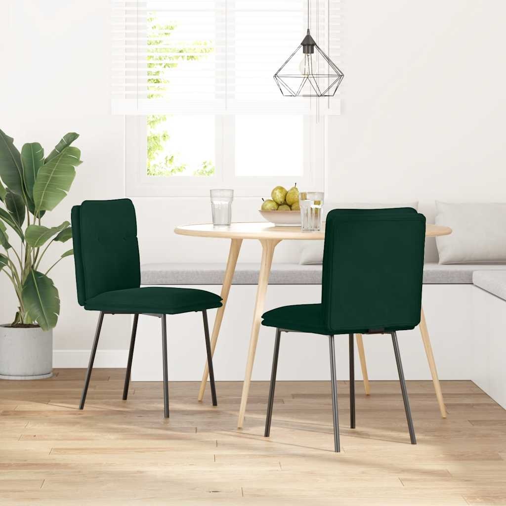 Eetkamerstoelen Fluweel Donkergroen (2 stuks) - 34% Korting