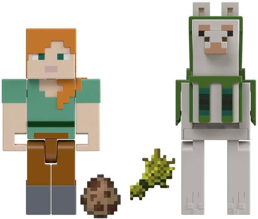 Minecraft Alex & Vlam Actiefiguren 8 cm (2-pack) - 57% Korting!