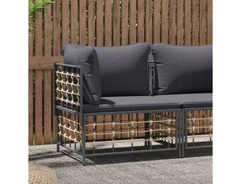 vidaXL Tuinhoekbank Poly Rattan Donkergrijs (34% Korting)