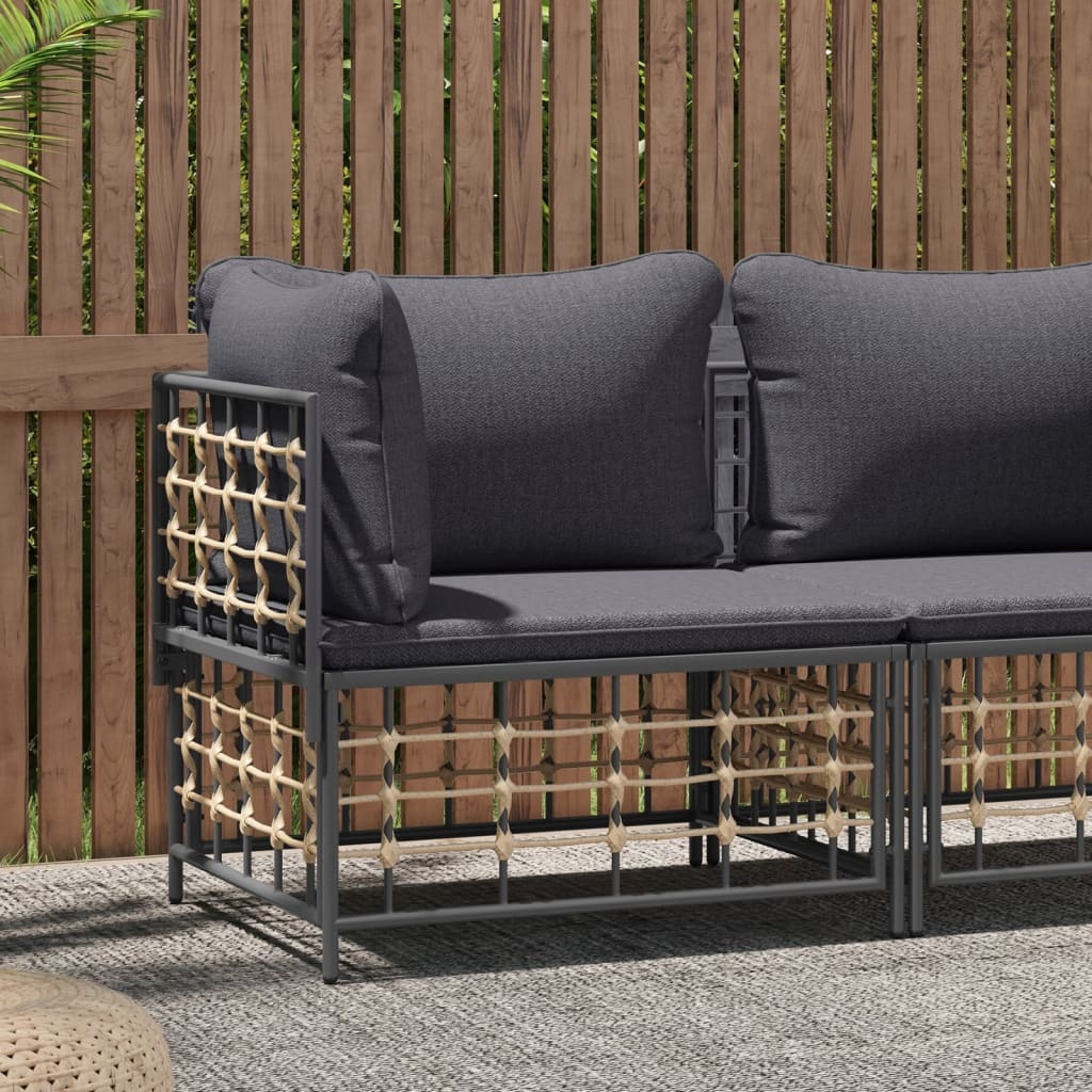 vidaXL Tuinhoekbank Poly Rattan Donkergrijs (34% Korting)