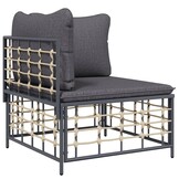 vidaXL Tuinhoekbank Poly Rattan Donkergrijs (34% Korting)