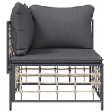 vidaXL Tuinhoekbank Poly Rattan Donkergrijs (34% Korting)