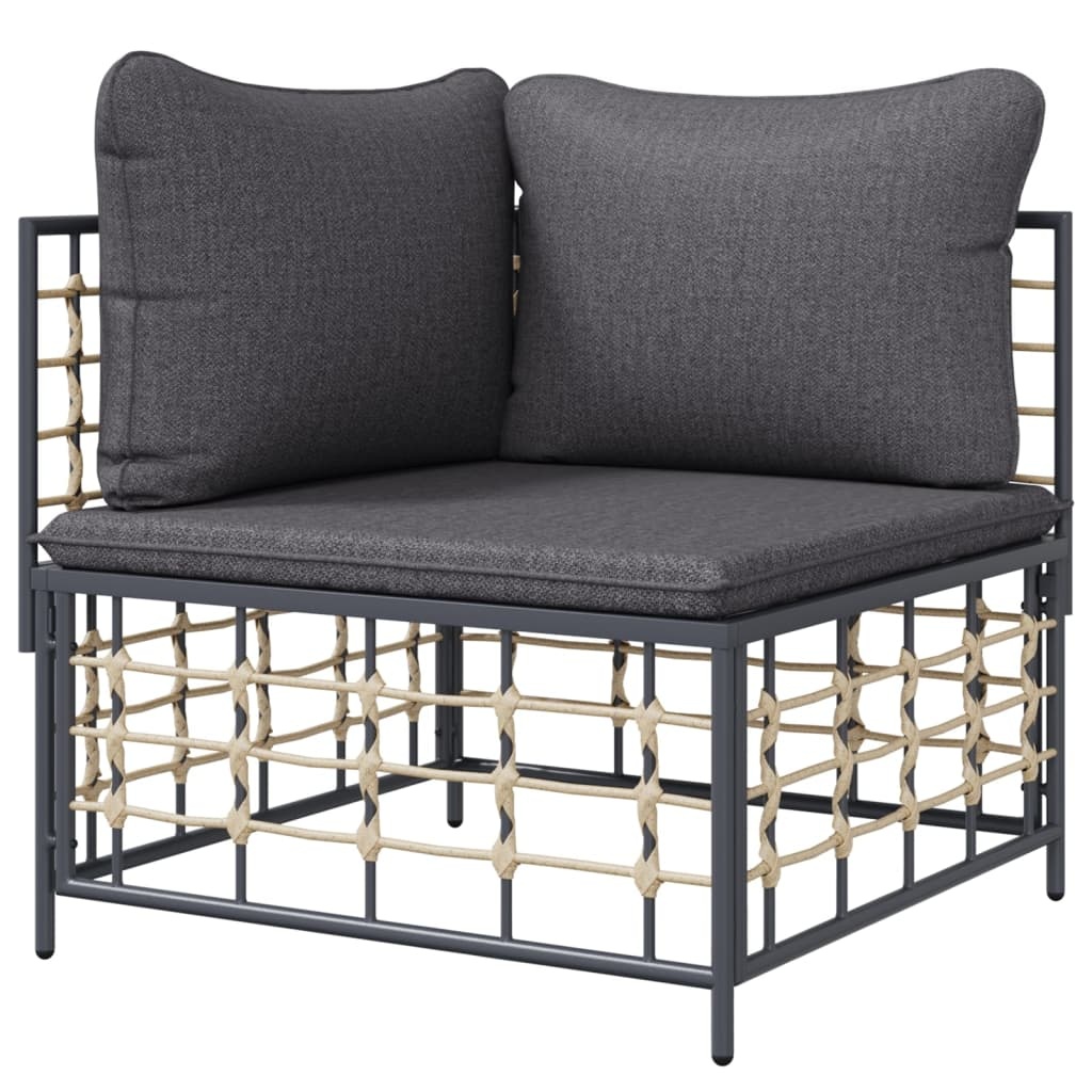 vidaXL Tuinhoekbank Poly Rattan Donkergrijs (34% Korting)