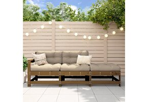 vidaXL 3-delige Loungeset massief grenenhout honingbruin